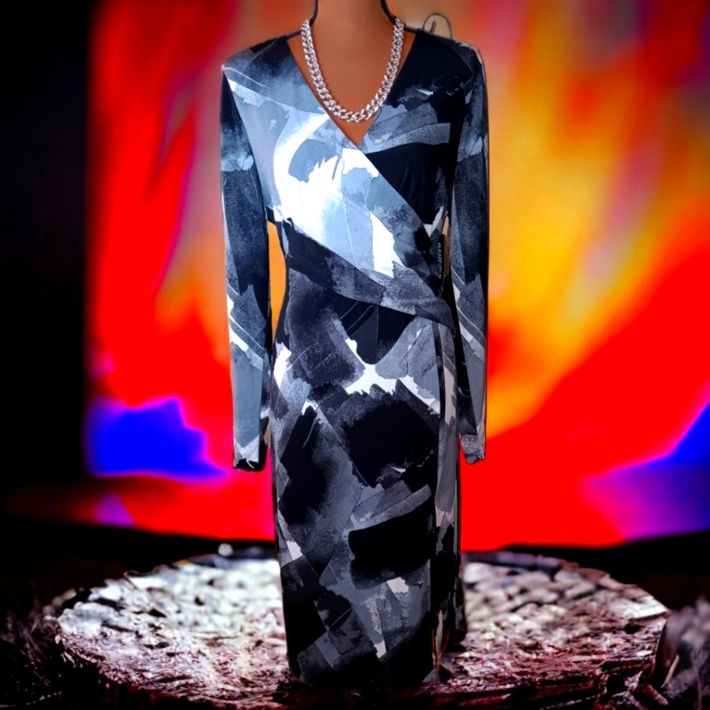 2/$75 FTF Gabrielle Union Collection Twist Front Sheath Dress w/Side Split, 1X